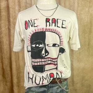 CHNGE Face Art Print T-Shirt One Race Human Oversized Loose Fit Graphic Tee